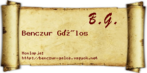 Benczur Gálos névjegykártya